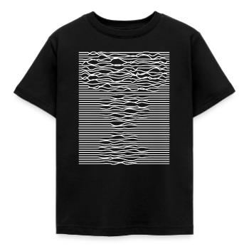 Wellenstreifen optische Täuschung - Kinder T-Shirt - Schwarz - Vorne - AI Model Kid Female (0cm)