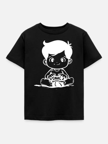 Videospiele Kinder Zeichnung - Kinder T-Shirt - Schwarz
