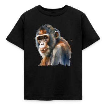 monkey - Kinder T-Shirt - Schwarz - Vorne - AI Model Kid Female (0cm)