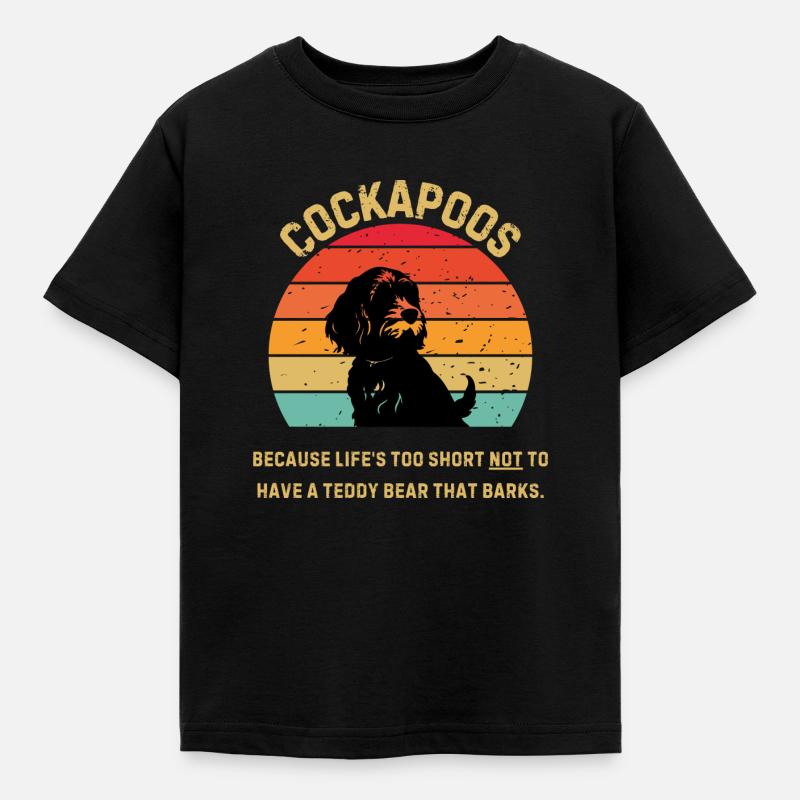 Cockapoo Retro Sunset - Kids' T-Shirt - black