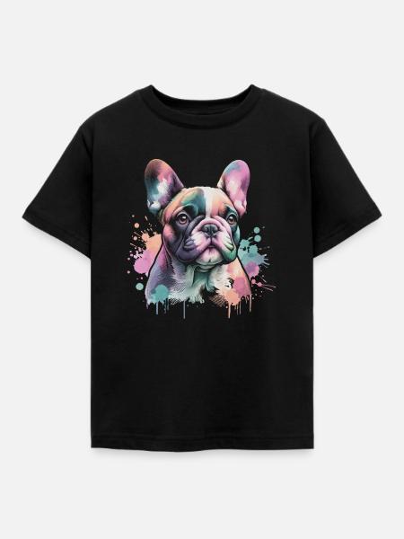 Französische Bulldogge - Kinder T-Shirt - Schwarz
