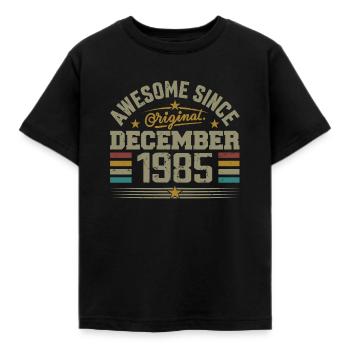 Décembre 1985 - Cadeau Anniversaire December 1985 - T-shirt Enfant - noir - Devant - AI Model Kid Female (0cm)