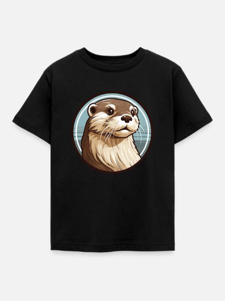 Otter Otter Tier Otter - Kinder T-Shirt - Schwarz