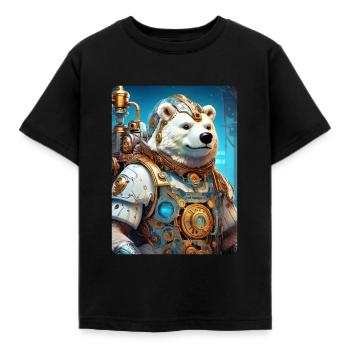 Steampunk Ice Bear 1.10 - Kids' T-Shirt - black - Front - AI Model Kid Female (0cm)