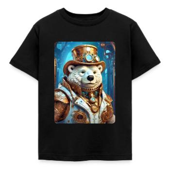Steampunk Ice Bear 1.17 - Kids' T-Shirt - black - Front - AI Model Kid Female (0cm)