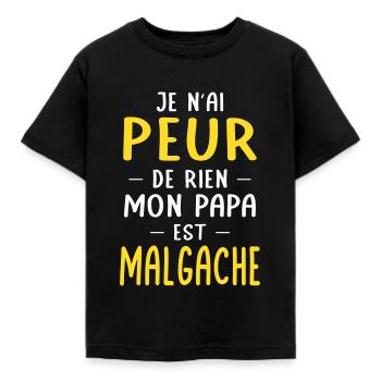 Je n'ai peur de rien mon papa est Malgache - T-shirt Enfant - noir - Devant - AI Model Kid Female (0cm)