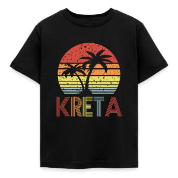 Kreta - Kinder T-Shirt - Schwarz - Vorne - AI Model Kid Female (0cm)