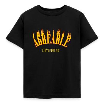 Agreable Flammen Logo - Kinder T-Shirt - Schwarz - Vorne - AI Model Kid Female (0cm)