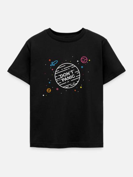 Don't Panic - Kinder T-Shirt - Schwarz