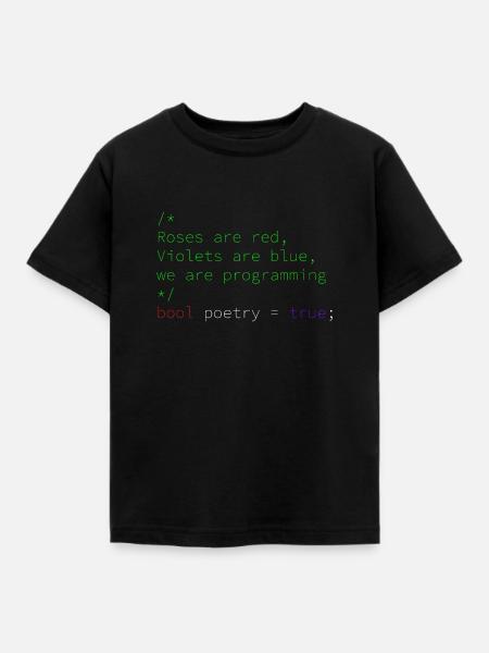 Poetische Programmierung - Kinder T-Shirt - Schwarz