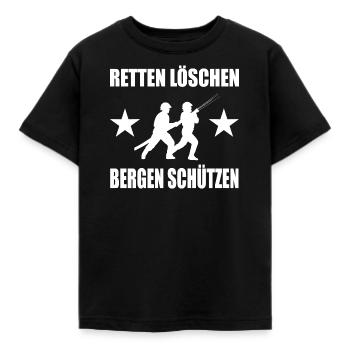 Feuerwehr - Kinder T-Shirt - Schwarz - Vorne - AI Model Kid Female (0cm)