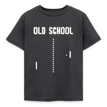Old School Computerspiel Gamer - Kinder T-Shirt - Dunkelgrau - Vorne - AI Model Kid Female (0cm)