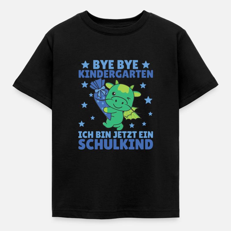 bye bye Kindergarten ich bin jetzt ein Schulkind - Kinder T-Shirt - Schwarz