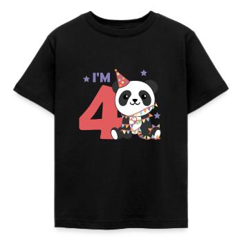 Panda pour le quatrième anniversaire des enfants de 4 ans - T-shirt Enfant - noir - Devant - AI Model Kid Female (0cm)