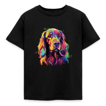 Wasserfarben Farbenfroher Irish Setter - Kinder T-Shirt - Schwarz - Vorne - AI Model Kid Female (0cm)