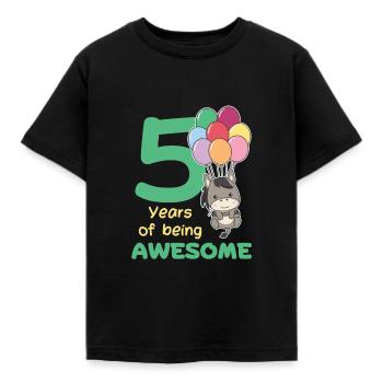 Donkey for 5th birthday children five years old - Kids' T-Shirt - black - Front - AI Model Kid Female (0cm)