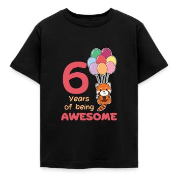 Roter Panda zum 6. Geburtstag Kinder sechs Jahre - Kinder T-Shirt - Schwarz - Vorne - AI Model Kid Female (0cm)