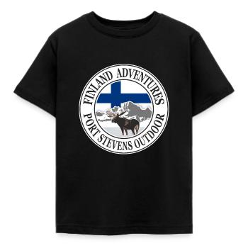 Finlande - Elk - Finlande - Mousses - T-shirt Enfant - noir - Devant - AI Model Kid Female (0cm)