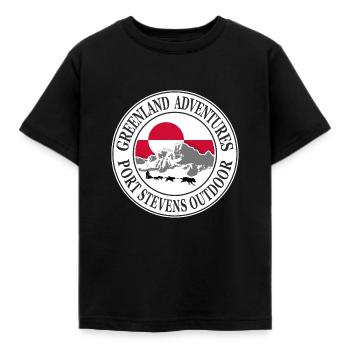Greenland - Huskies & Greenlandic Flag - Kids' T-Shirt - black - Front - AI Model Kid Female (0cm)