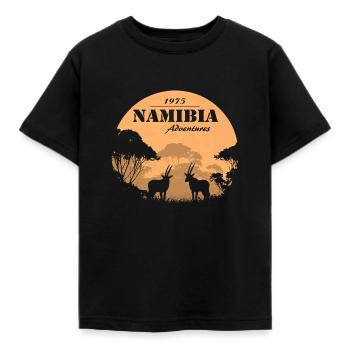 Namibia - Antelope - Kids' T-Shirt - black - Front - AI Model Kid Female (0cm)