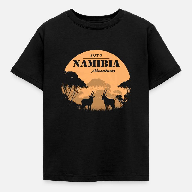 Namibia - Antilope - Kinder T-Shirt - Schwarz