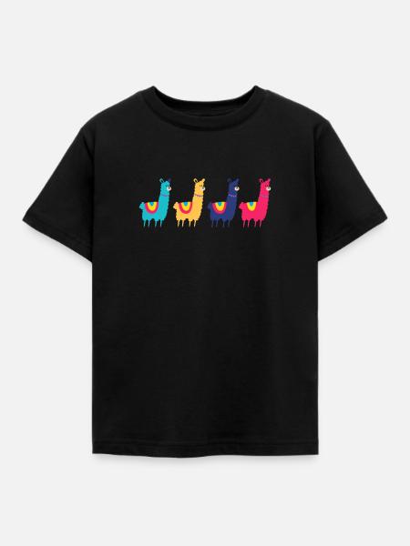 Alpaka - Kinder T-Shirt - Schwarz