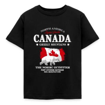 Canada - Ours polaire - Drapeau du Canada - T-shirt Enfant - noir - Devant - AI Model Kid Female (0cm)
