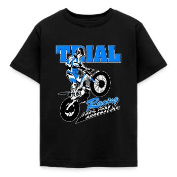 Trial - Trialsport - Moto Trial - Motorcycle Trial - Kids' T-Shirt - black - Front - AI Model Kid Female (0cm)