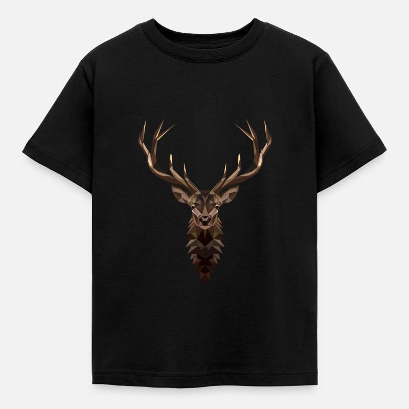 Hirsch - Kinder T-Shirt - Schwarz