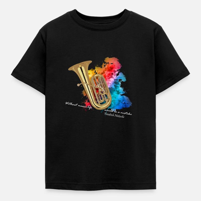 tuba - Kinder T-Shirt - Schwarz