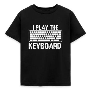 I Play The Keyboard Present For Coding Lover Gamer - Kids' T-Shirt - black - Front - AI Model Kid Female (0cm)