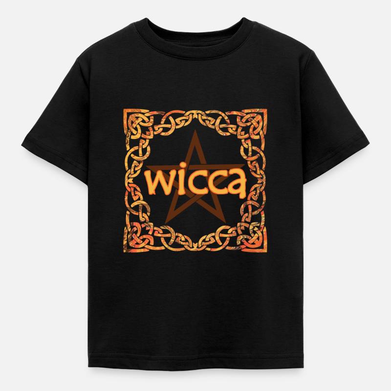Celtic frame wicca e 118 - Kids' T-Shirt - black