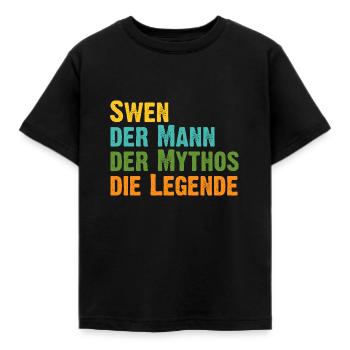 Swen der Mythos die Legende Vorname Swen - Kinder T-Shirt - Schwarz - Vorne - AI Model Kid Female (0cm)