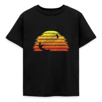 Kitesurfing Kite Surfer Sunset Kitesurfing - Kids' T-Shirt - black - Front - AI Model Kid Female (0cm)