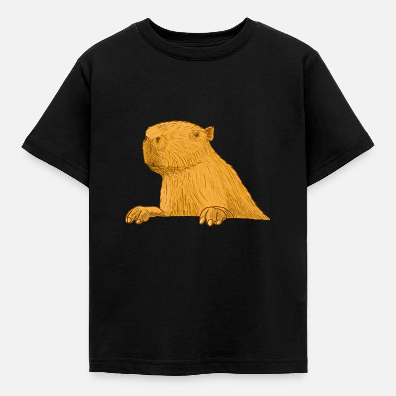 Capybara - Kinder T-Shirt - Schwarz