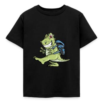 Dinosaurier Einschulung - 1. Schultag - Kinder T-Shirt - Schwarz - Vorne - AI Model Kid Female (0cm)