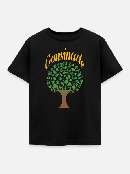 Cousinade Baum Natur zum Anpassen - Kinder T-Shirt - Schwarz