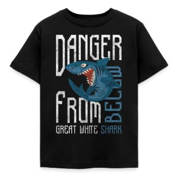 Shark Animal Diver Predator - Kids' T-Shirt - black - Front - AI Model Kid Female (0cm)