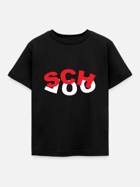 Minimalismus Schule - Kinder T-Shirt - Schwarz