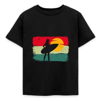 Hawaii Surfen Mädchen Surfbrett Welle Surfer - Kinder T-Shirt - Schwarz - Vorne - AI Model Kid Female (0cm)