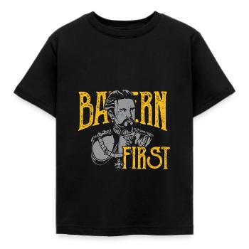 Bayern First König Ludwig Freistaat Bavaria - Kinder T-Shirt - Schwarz - Vorne - AI Model Kid Female (0cm)