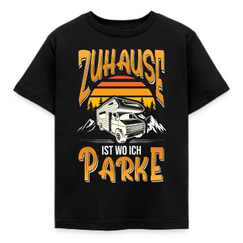 Zuhause ist wo ich Parke Wohnmobil - Kinder T-Shirt - Schwarz - Vorne - AI Model Kid Female (0cm)
