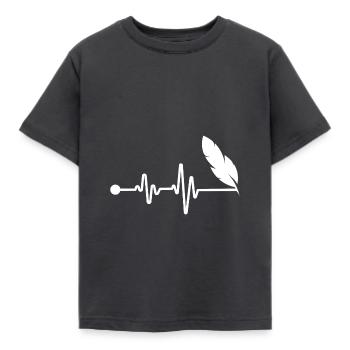 Writer Heartbeat - Kids' T-Shirt - dark grey - Front - AI Model Kid Female (0cm)