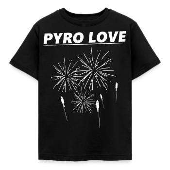 PYRO Love fireworks - Kids' T-Shirt - black - Front - AI Model Kid Female (0cm)