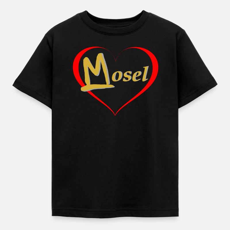 Mosel Herz - Kinder T-Shirt - Schwarz