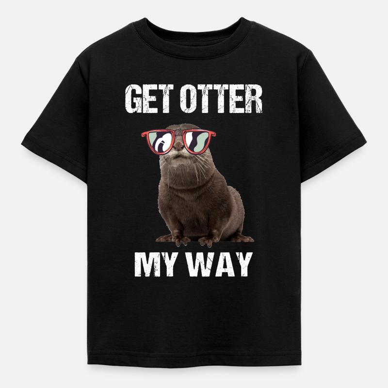 Otter Fischotter Seeotter Geschenkidee Tiere - Kinder T-Shirt - Schwarz