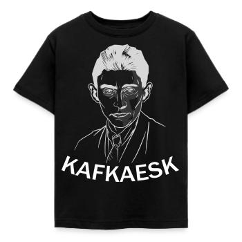 Franz Kafka Kafkaesk portrait - Kids' T-Shirt - black - Front - AI Model Kid Female (0cm)