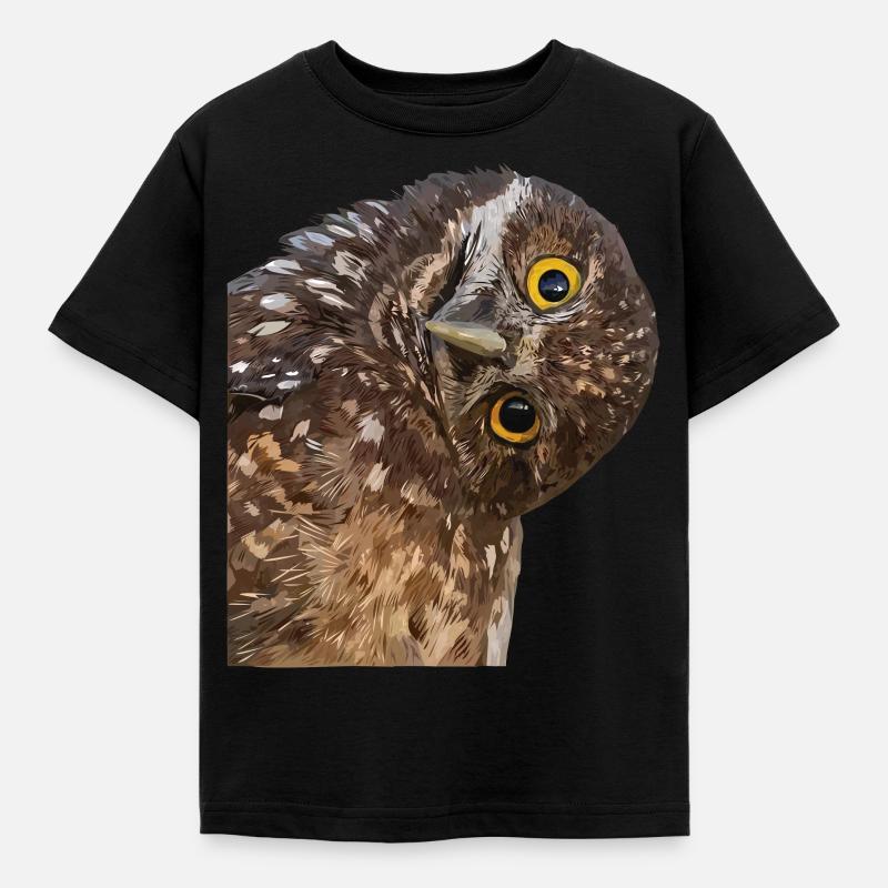 Eule - Kinder T-Shirt - Schwarz