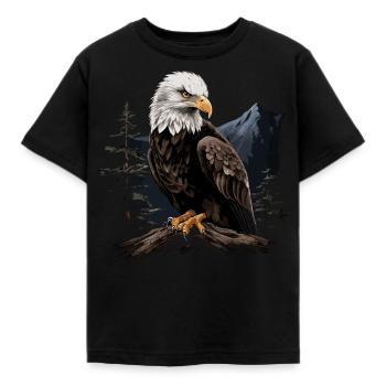 Weißkopfseeadler Adler Vogel Tier Wald - Kinder T-Shirt - Schwarz - Vorne - AI Model Kid Female (0cm)