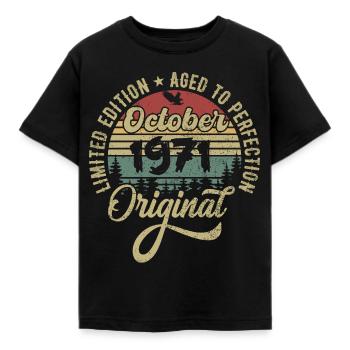 oktober 1971 Jahrestag oktober 1971 oktober - Kinder T-Shirt - Schwarz - Vorne - AI Model Kid Female (0cm)